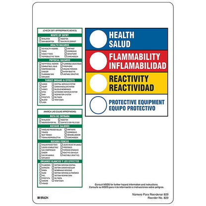 Rectangle HMIG Reactivity Label 10"H x 7-1/2"W, Multicolor, Pk100