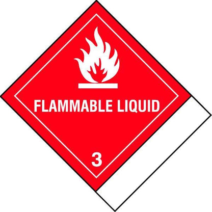 Flammable Liquid Shipping Labels 4-1/2", White, Pk100