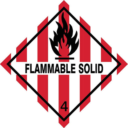 DOT Label, 4 In. H, Flammable Solid, PK500