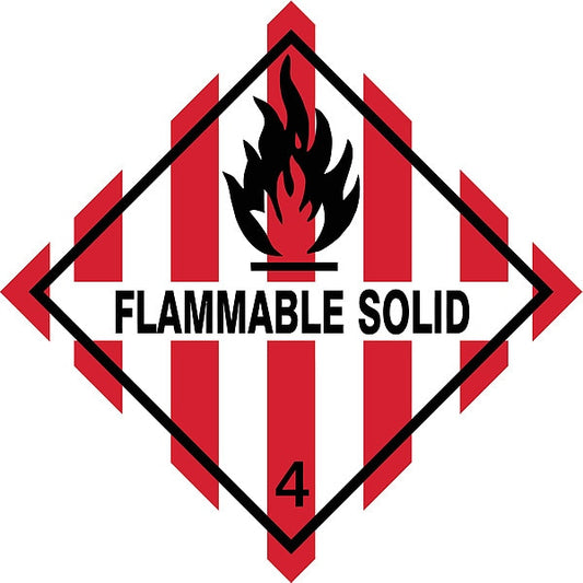 DOT Label, 4 In. H, Flammable Solid, PK500