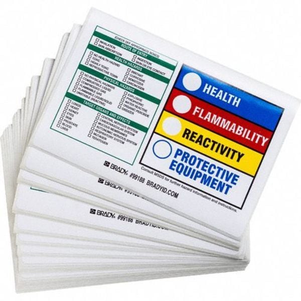Rectangle HMIG Label 4"H x 5-7/8"W, Multicolor, Pk100