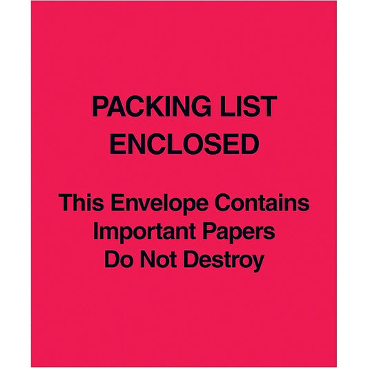 Packing List Envelopes, 6 x 5