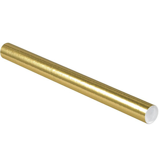 Mailing Tube, 24inLx2in.dia, Gold, PK50