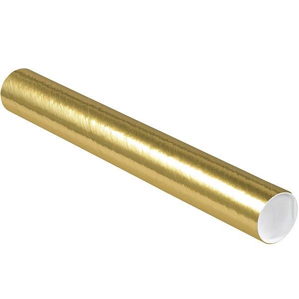 Mailing Tube, 24inLx3in.dia, Gold, PK24