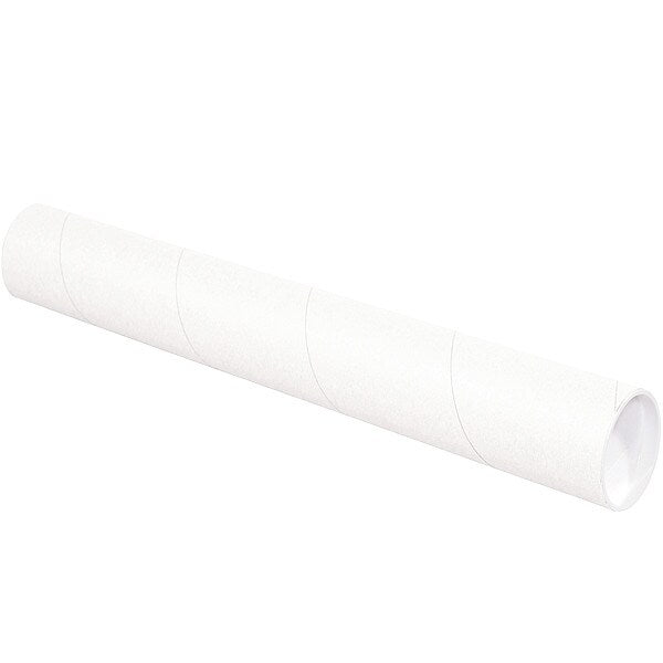 Mailing Tube, 12inLx3in.dia, White, PK24