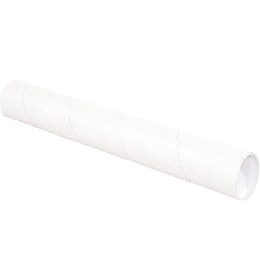 Mailing Tube, 12inLx3in.dia, White, PK24