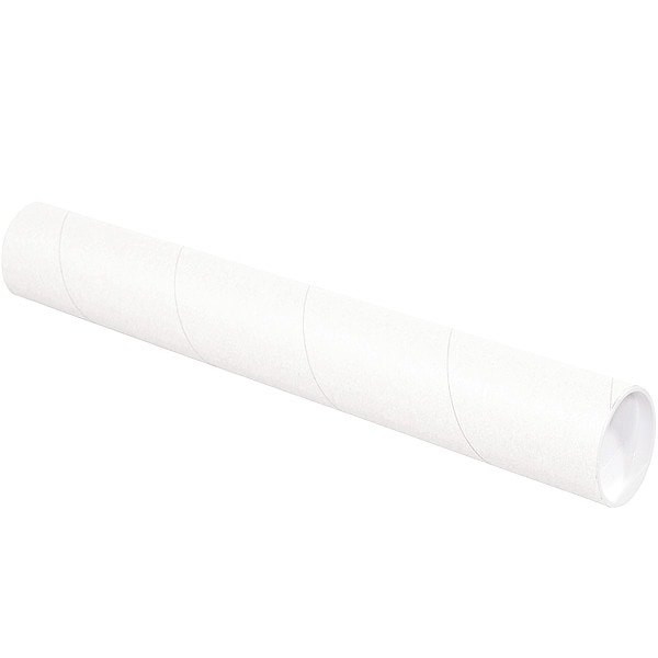 Mailing Tube, 24inLx3in.dia, White, PK24