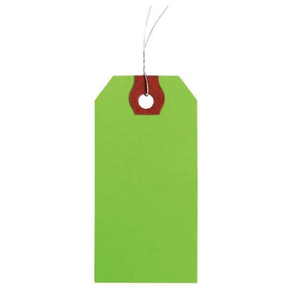 2-1/8" x 4-1/4" Green Paper Wire Tag, Pk1000