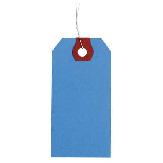 1-7/8" x 3-3/4" Blue Paper Wire Tag, Includes 12" Wire, Pk1000
