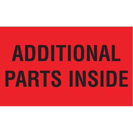 3" x 5" Adhesive Back Shipping Labels, Addl. Parts Inside, Pk500