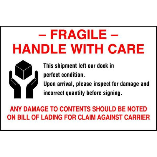 Shipping Labels, 6 In. W, 4 In. H, PK50