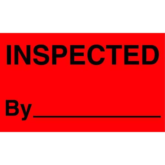 3" x 5" Adhesive Back Shipping Labels, Inspected By __, Pk500