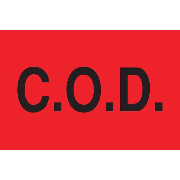 2" x 3" Adhesive Back Shipping Labels, COD, Pk50