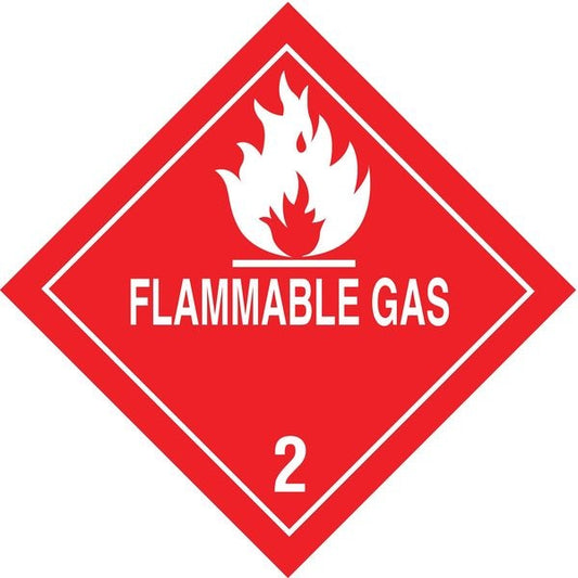 4" x 4" Adhesive Back Shipping Labels, Flammable Gas, Pk500