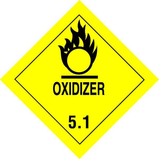 4" x 4" Adhesive Back Shipping Labels, Oxidizer, Pk50