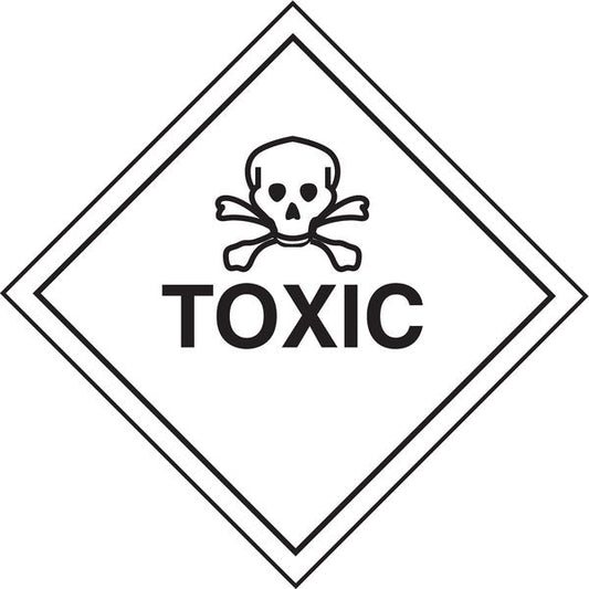 4" x 4" Adhesive Back Shipping Labels, Toxic, Pk50