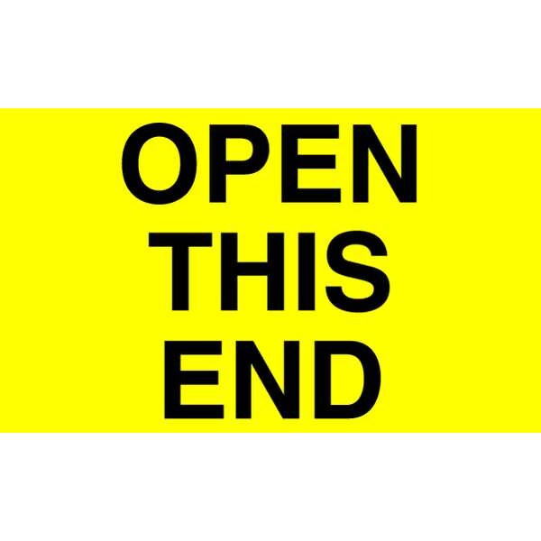 3" x 5" Adhesive Back Shipping Labels, Open This End, Pk50