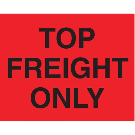 Shipping Labels 8"x10", Top Freight Only, Red, Pk50