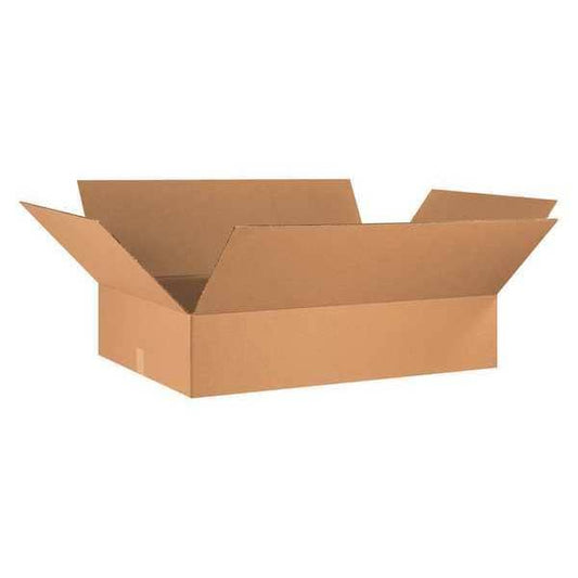 Flat Corrugated Boxes, 36" x 24" x 8", Kraft, 10/Bundle