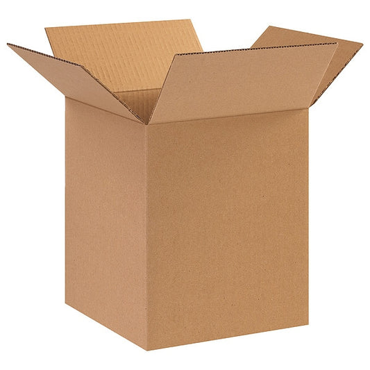 Corrugated Boxes, 10" x 10" x 12", Kraft, 25/Bundle
