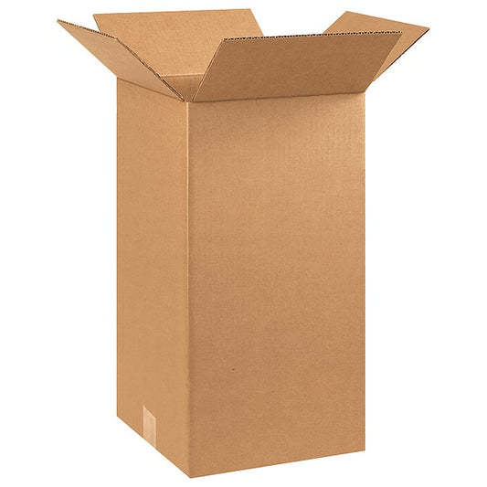 Tall Corrugated Boxes, 10" x 10" x 20", Kraft, 25/Bundle