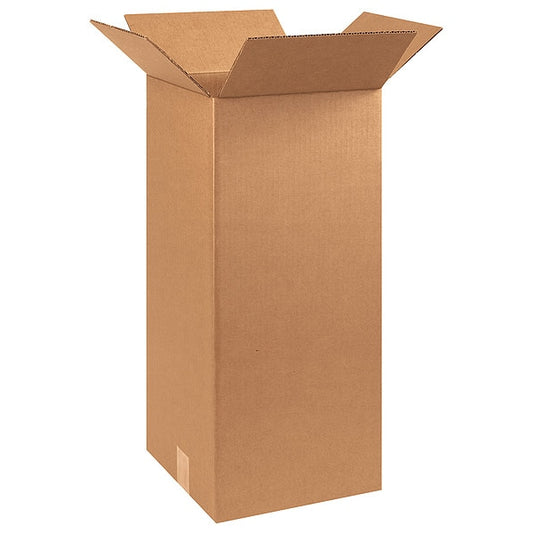 Tall Corrugated Boxes, 10" x 10" x 24", Kraft, 25/Bundle