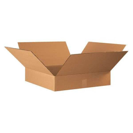 Flat Corrugated Boxes, 22" x 22" x 4", Kraft, 10/Bundle