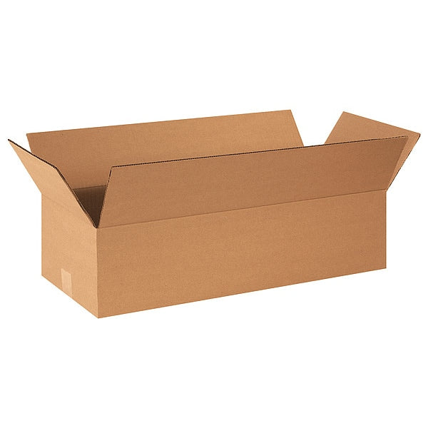 Flat Corrugated Boxes, 24" x 10" x 6", Kraft, 25/Bundle