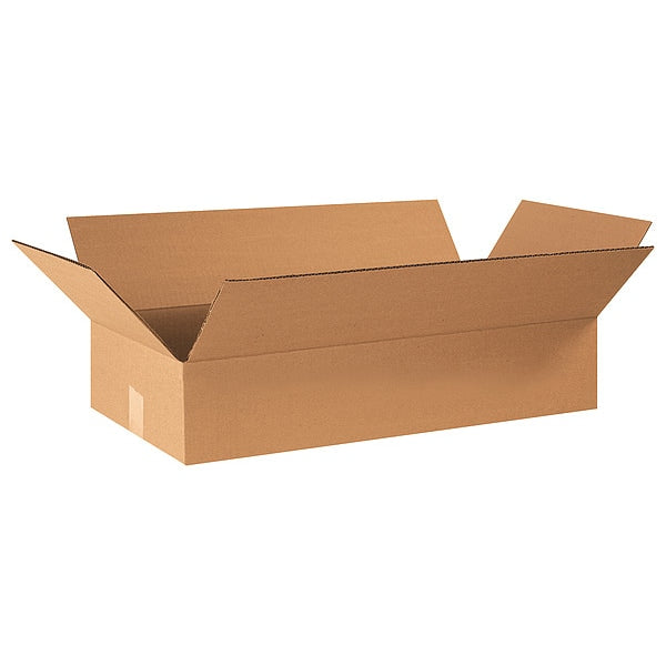 Flat Corrugated Boxes, 24" x 12" x 4", Kraft, 25/Bundle