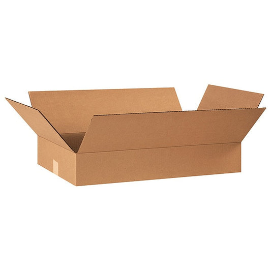 Flat Corrugated Boxes, 24" x 14" x 4", Kraft, 25/Bundle