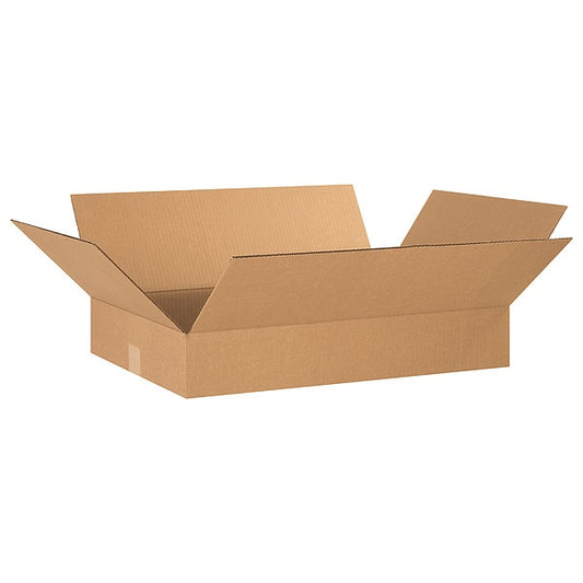 Flat Corrugated Boxes, 24" x 16" x 4", Kraft, 25/Bundle