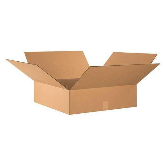 Flat Corrugated Boxes, 24" x 24" x 7", Kraft, 10/Bundle
