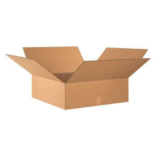 Flat Corrugated Boxes, 24" x 24" x 8", Kraft, 10/Bundle