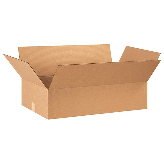 Flat Corrugated Boxes, 28" x 16" x 7", Kraft, 20/Bundle