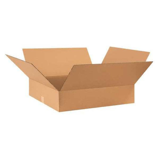 Flat Corrugated Boxes, 28" x 24" x 6", Kraft, 10/Bundle