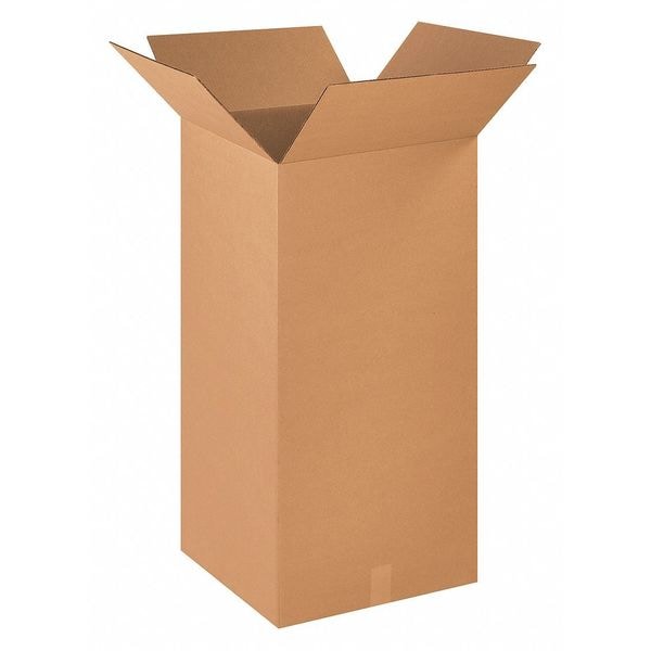 Tall Corrugated Boxes, 18" x 18" x 36", Kraft, 10/Bundle