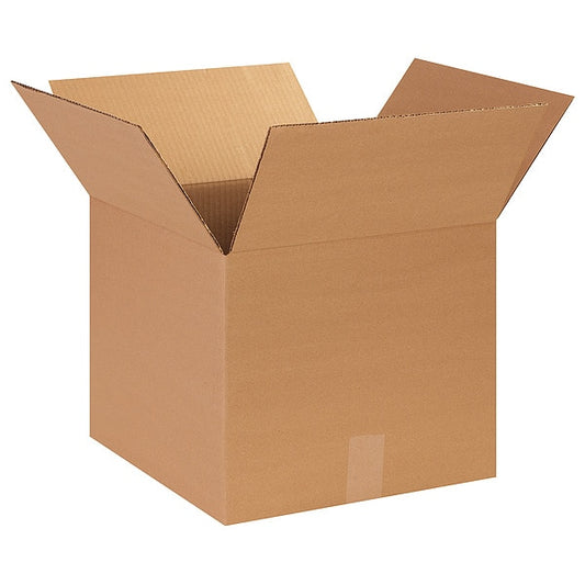Corrugated Boxes, 14" x 14" x 12", Kraft, 25/Bundle