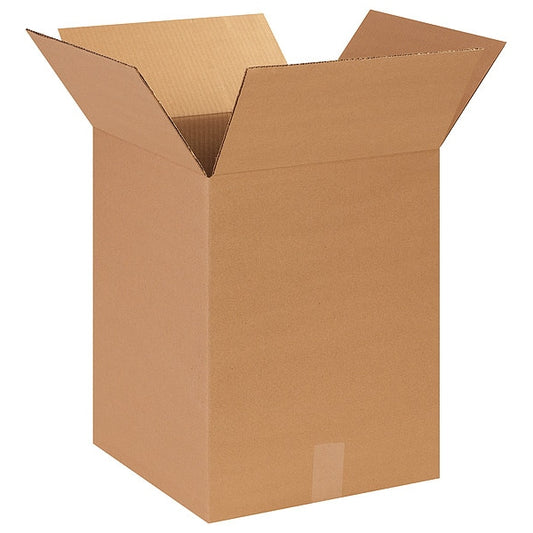 Corrugated Boxes, 14" x 14" x 18", Kraft, 25/Bundle