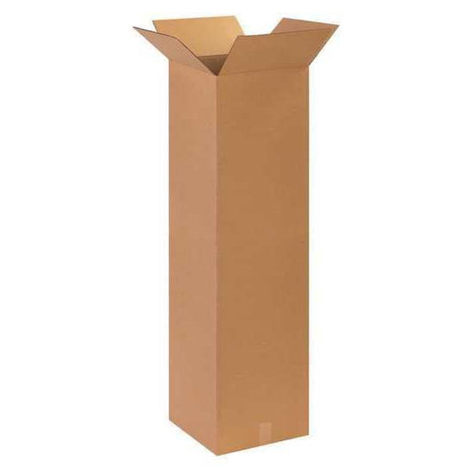 Tall Corrugated Boxes, 14" x 14" x 48", Kraft, 10/Bundle