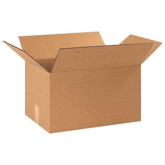 Corrugated Boxes, 17 1/4" x 11 1/4" x 10", Kraft, 25/Bundle