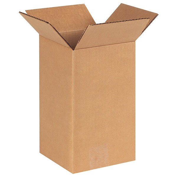 Tall Corrugated Boxes, 6" x 6" x 10", Kraft, 25/Bundle