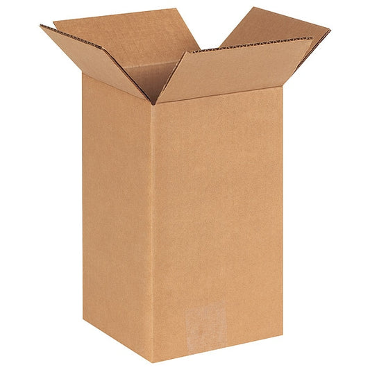 Tall Corrugated Boxes, 6" x 6" x 10", Kraft, 25/Bundle