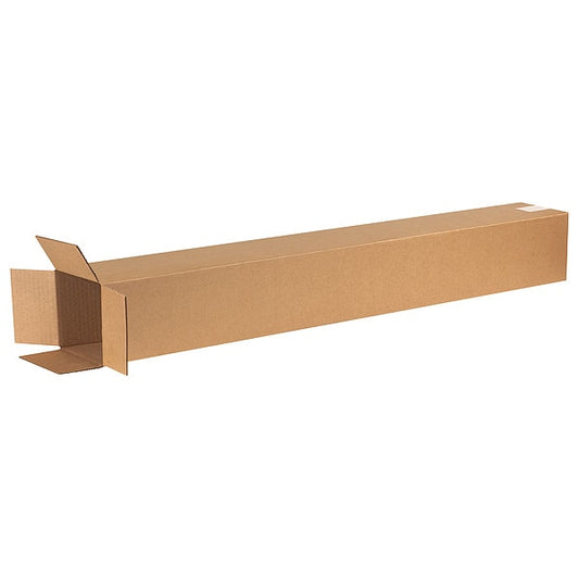 Tall Corrugated Boxes, 6" x 6" x 48", Kraft, 25/Bundle