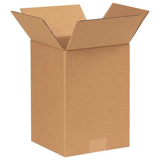 Corrugated Boxes, 7" x 7" x 10", Kraft, 25/Bundle