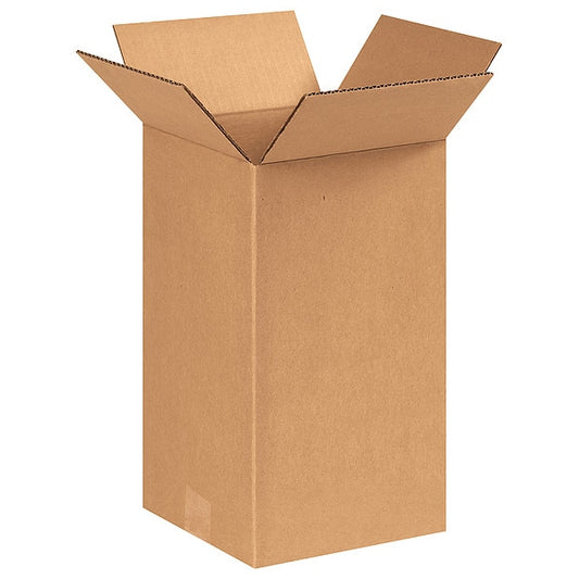 Tall Corrugated Boxes, 8" x 8" x 14", Kraft, 25/Bundle