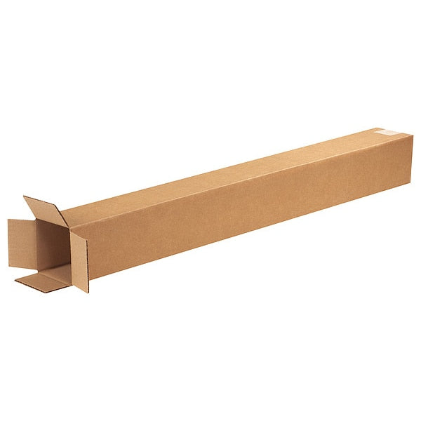 Tall Corrugated Boxes, 4" x 4" x 36", Kraft, 25/Bundle