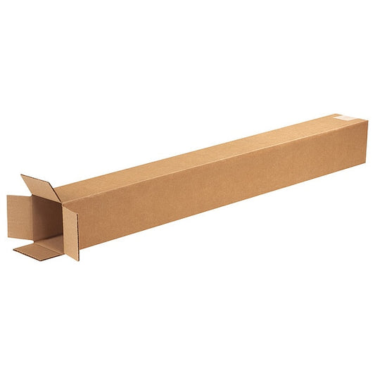 Tall Corrugated Boxes, 4" x 4" x 36", Kraft, 25/Bundle
