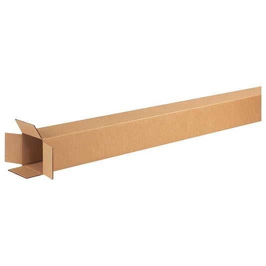 Tall Corrugated Boxes, 4" x 4" x 60", Kraft, 25/Bundle