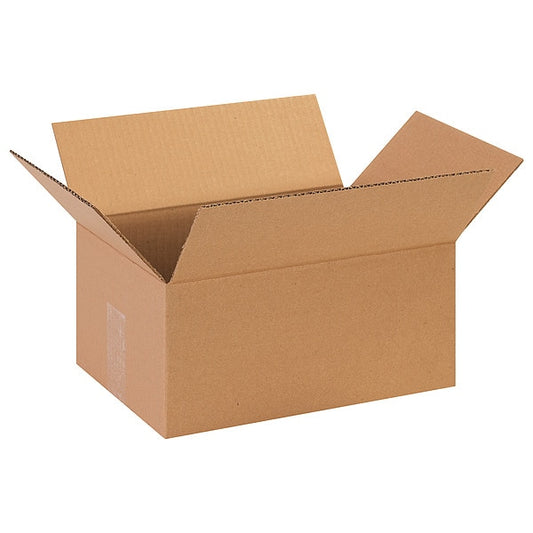 Corrugated Boxes, 13" x 9" x 6", Kraft, 25/Bundle