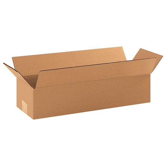 Long Corrugated Boxes, 18" x 6" x 4", Kraft, 25/Bundle